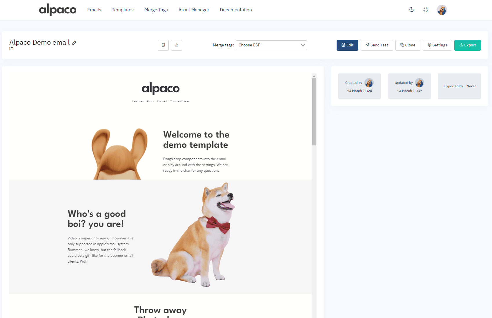 アルパコ・エクスポートEメール