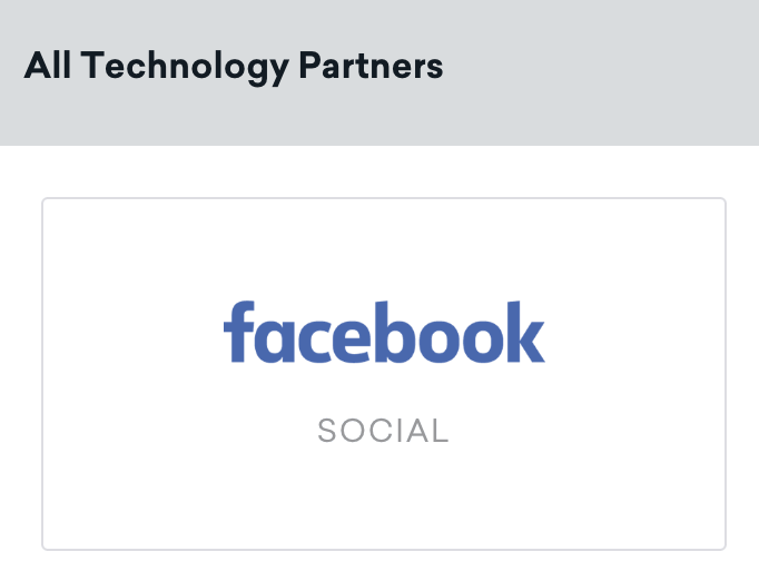 Facebook のテクノロジーパートナー。