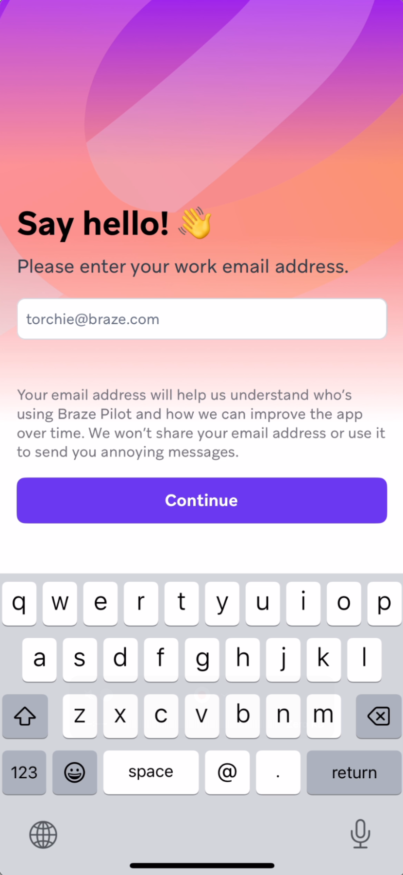 仕事用のメールを入力するオプション。