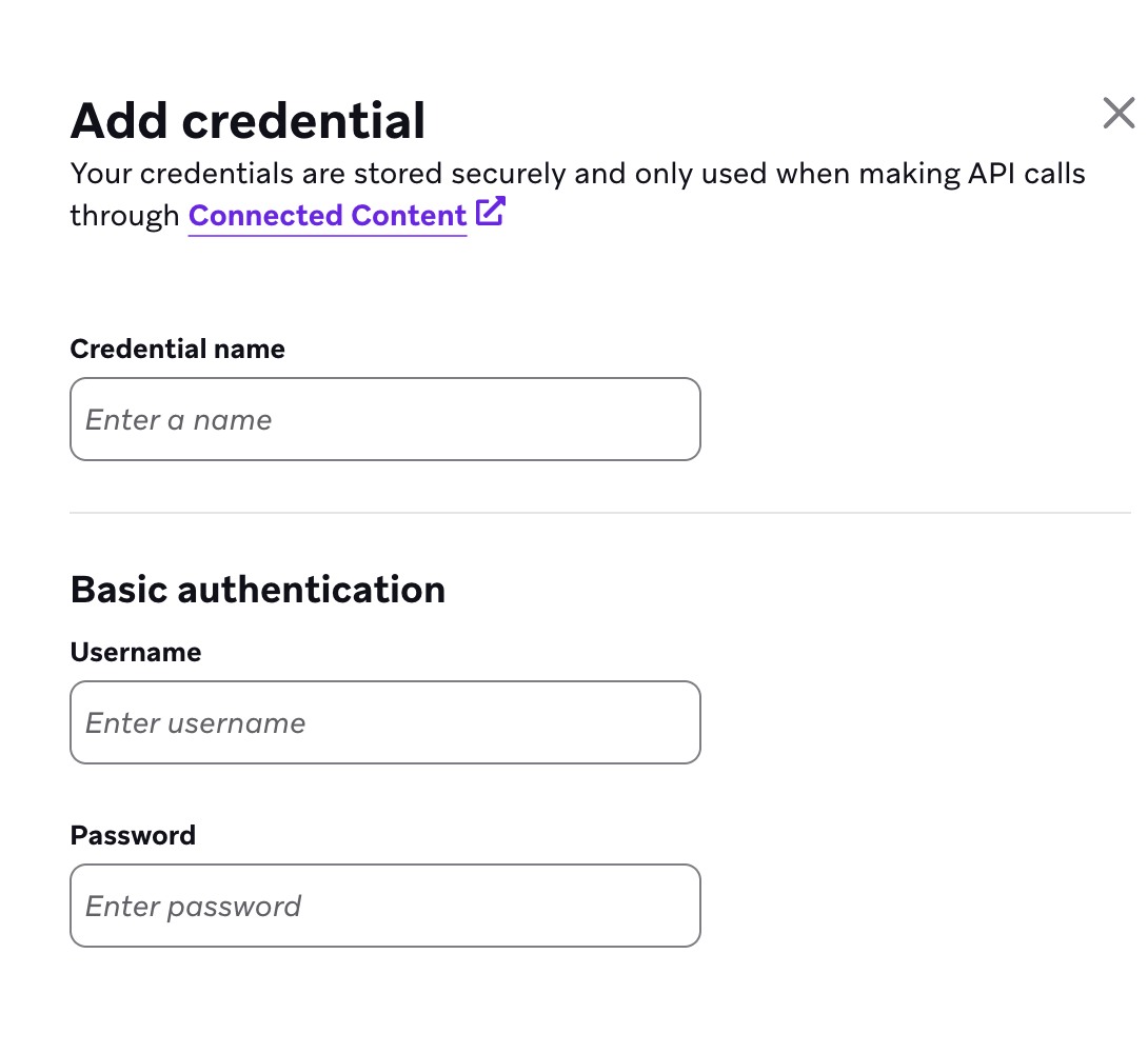 名前、ユーザ名、パスワードを入力するオプションのある "Create New Credential "ウィンドウが表示される。
