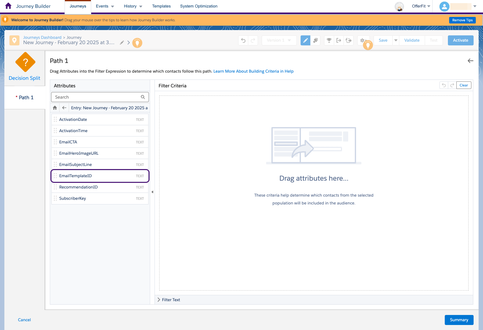 含めるメール テンプレート ID。