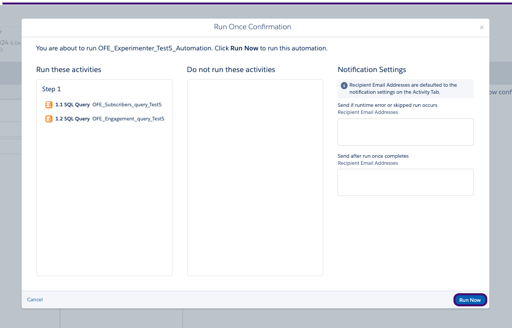 選択したSQL クエリアクティビティ。