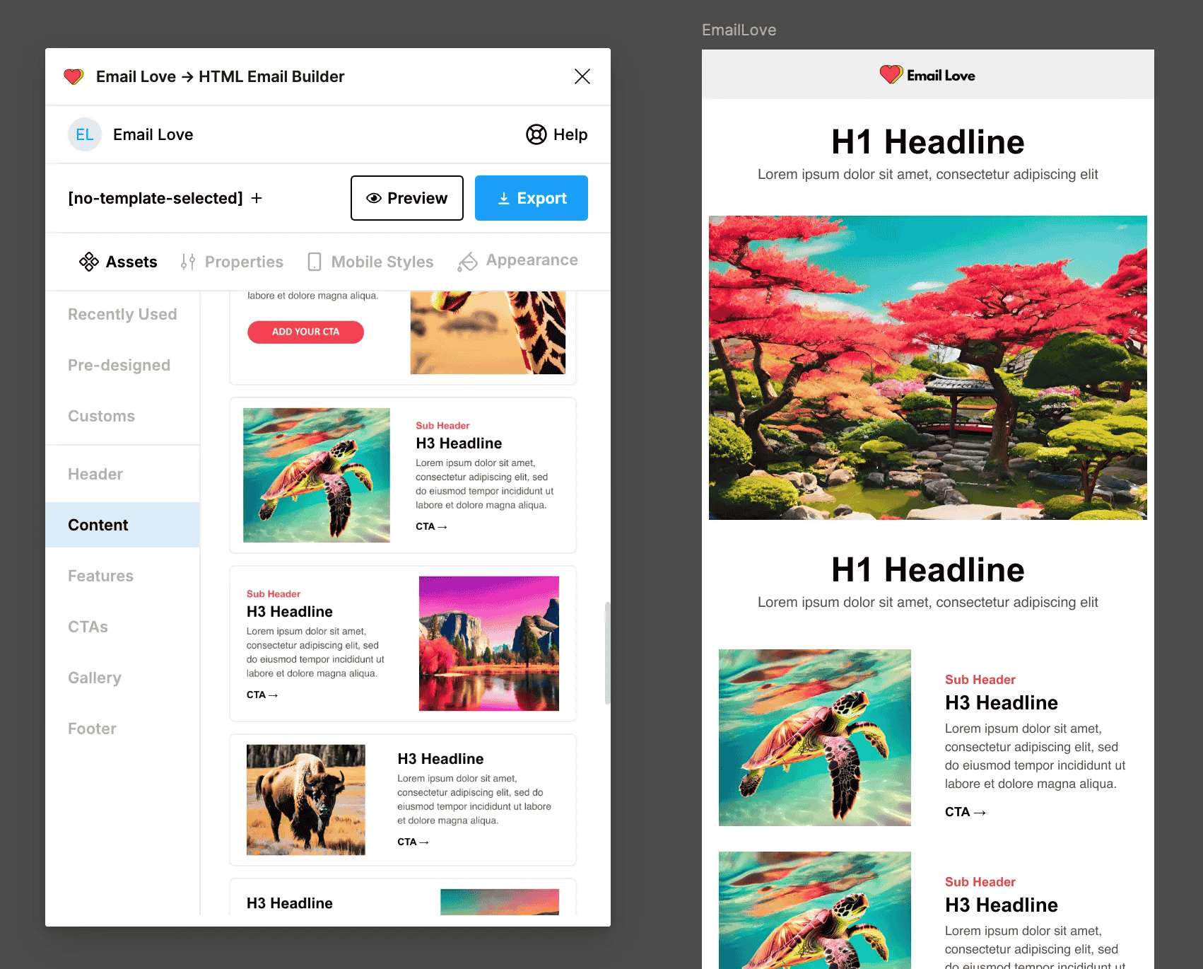 メールラブの既成コンポーネント。