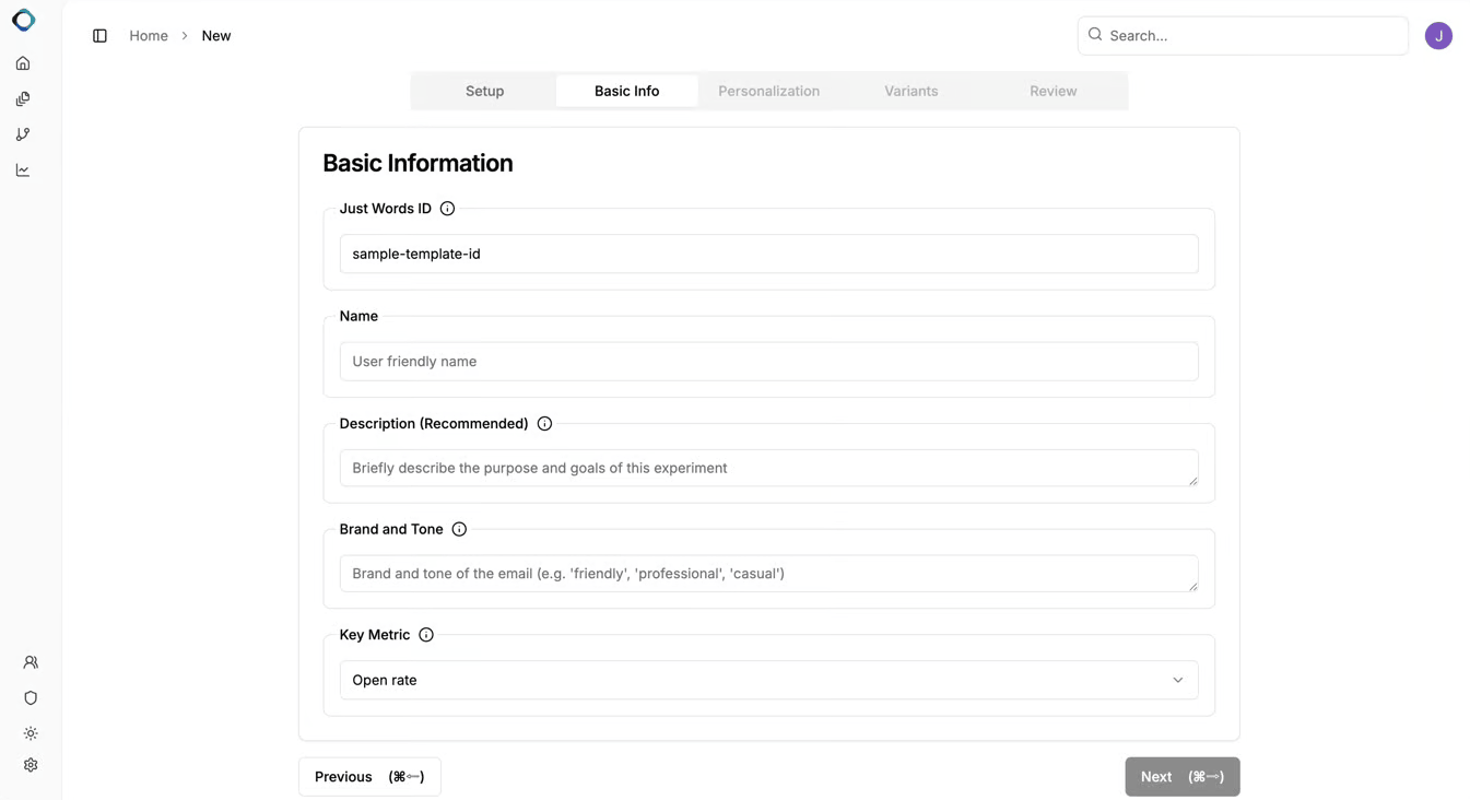 単語のみのテンプレート作成プラットフォーム。