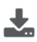 下向き矢印の付いた灰色の正方形。