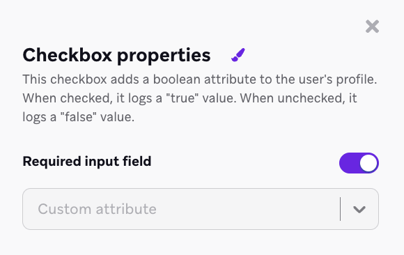チェックボックスフォームのフィールドで、"必須入力フィールド"選択を切り替えます。