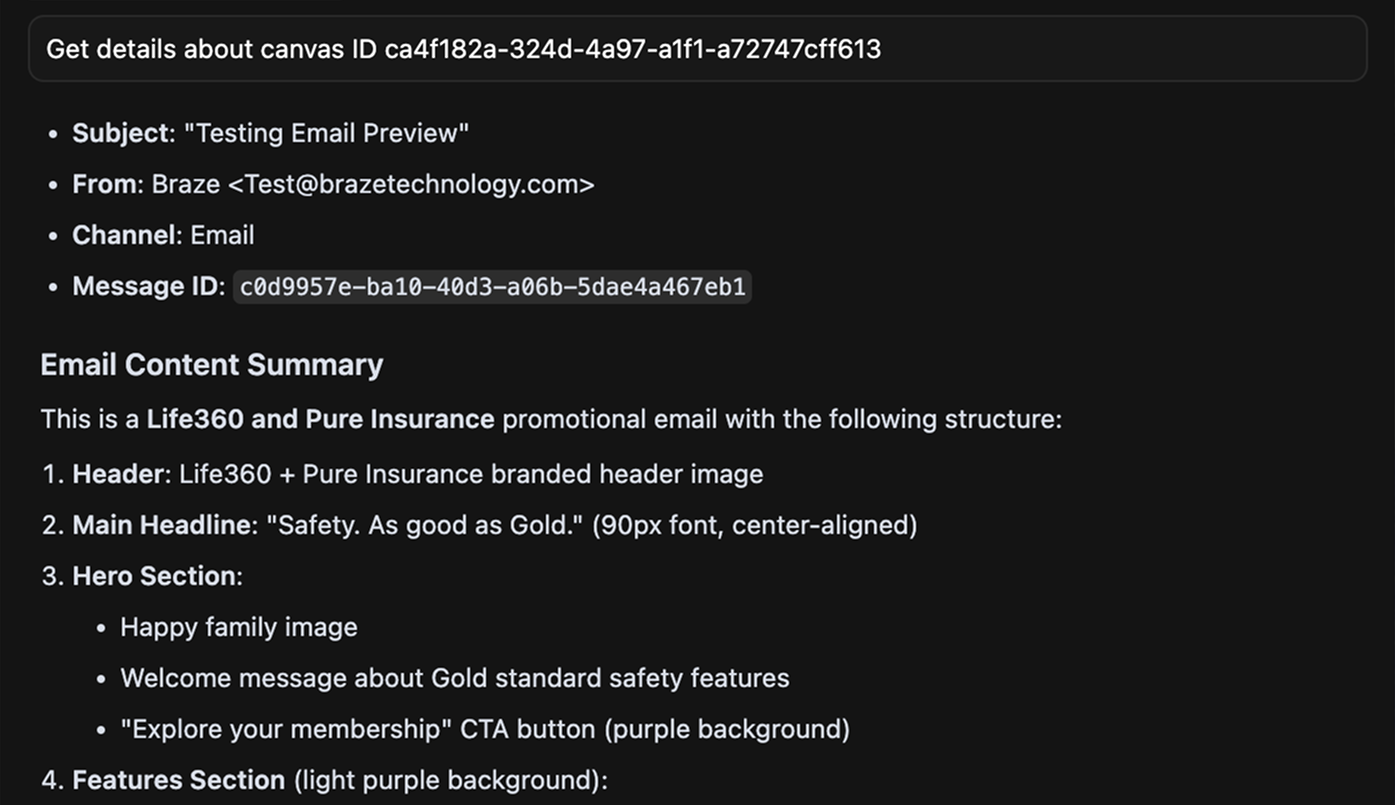 キャンバスIDの詳細を取得する」がカーソルで質問され、それに答えている。