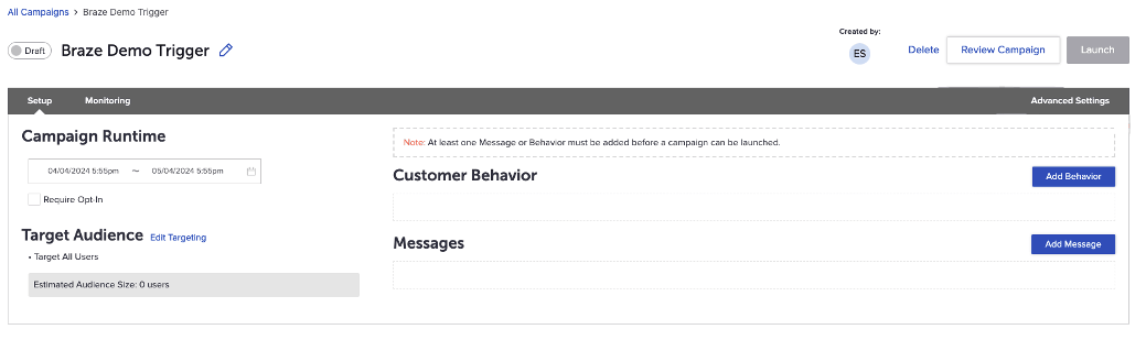 SessionMキャンペーン作成。