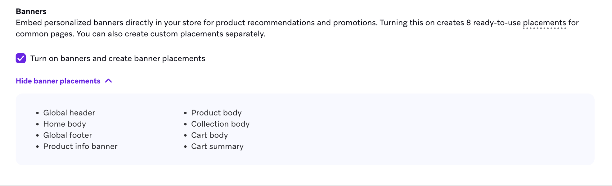 Shopify連携設定のチャネルを有効化ステップで、バナーのチェックボックスが選択されています。