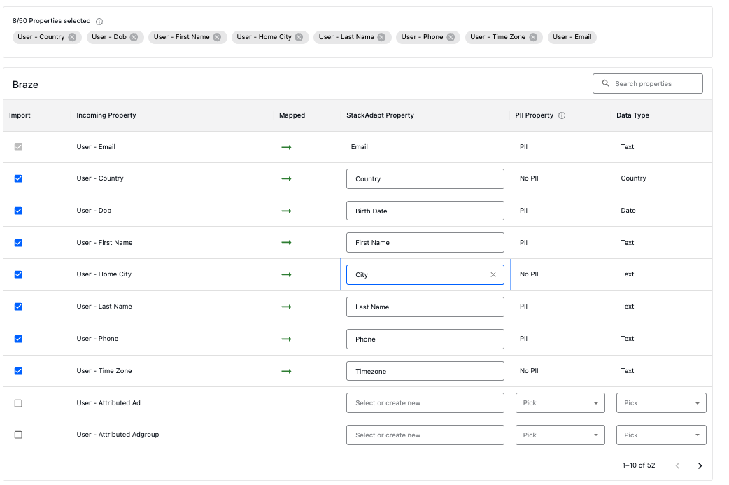 StackAdaptのBraze接続。