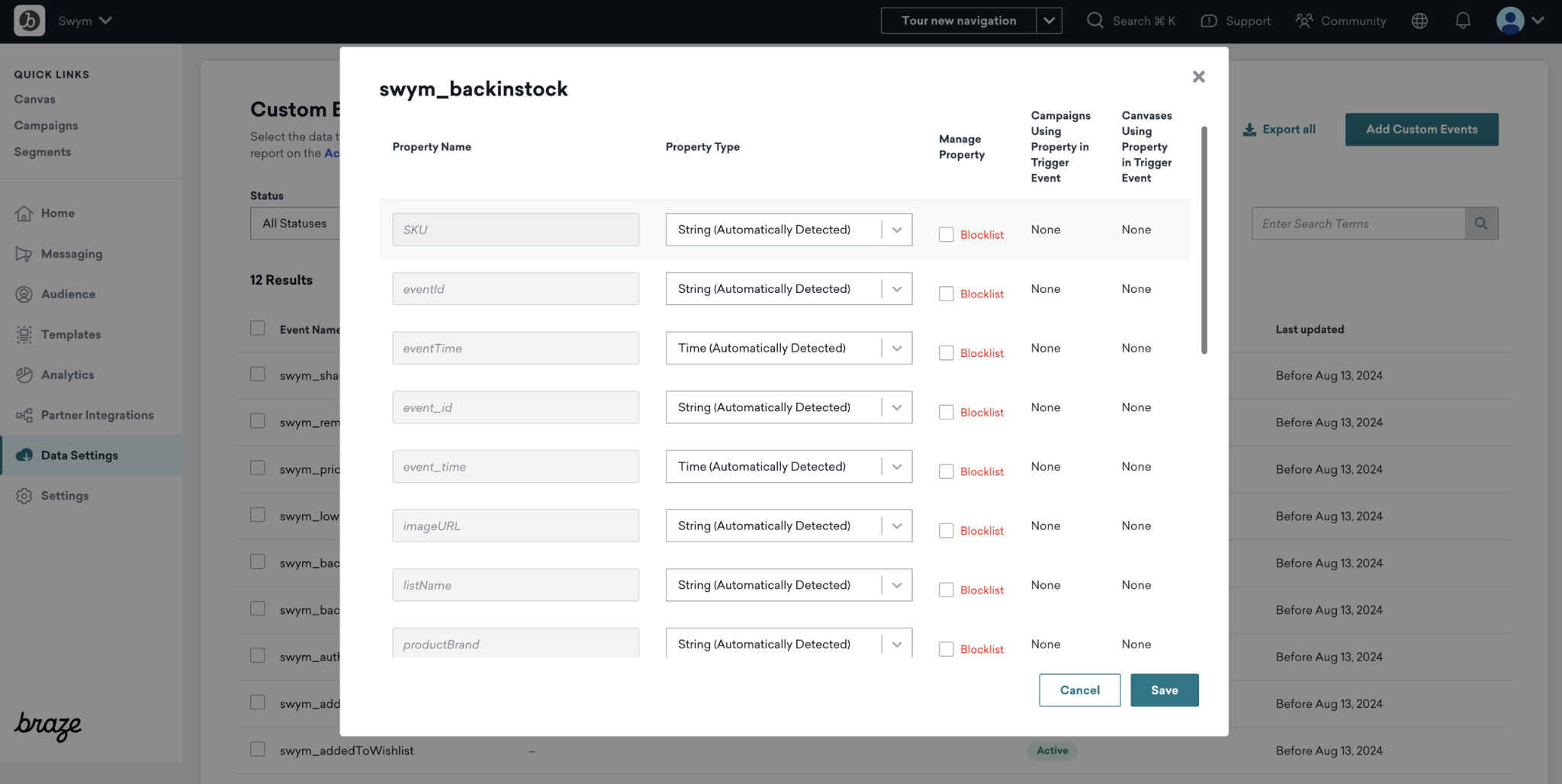 Brazeのカスタムプロパティ。