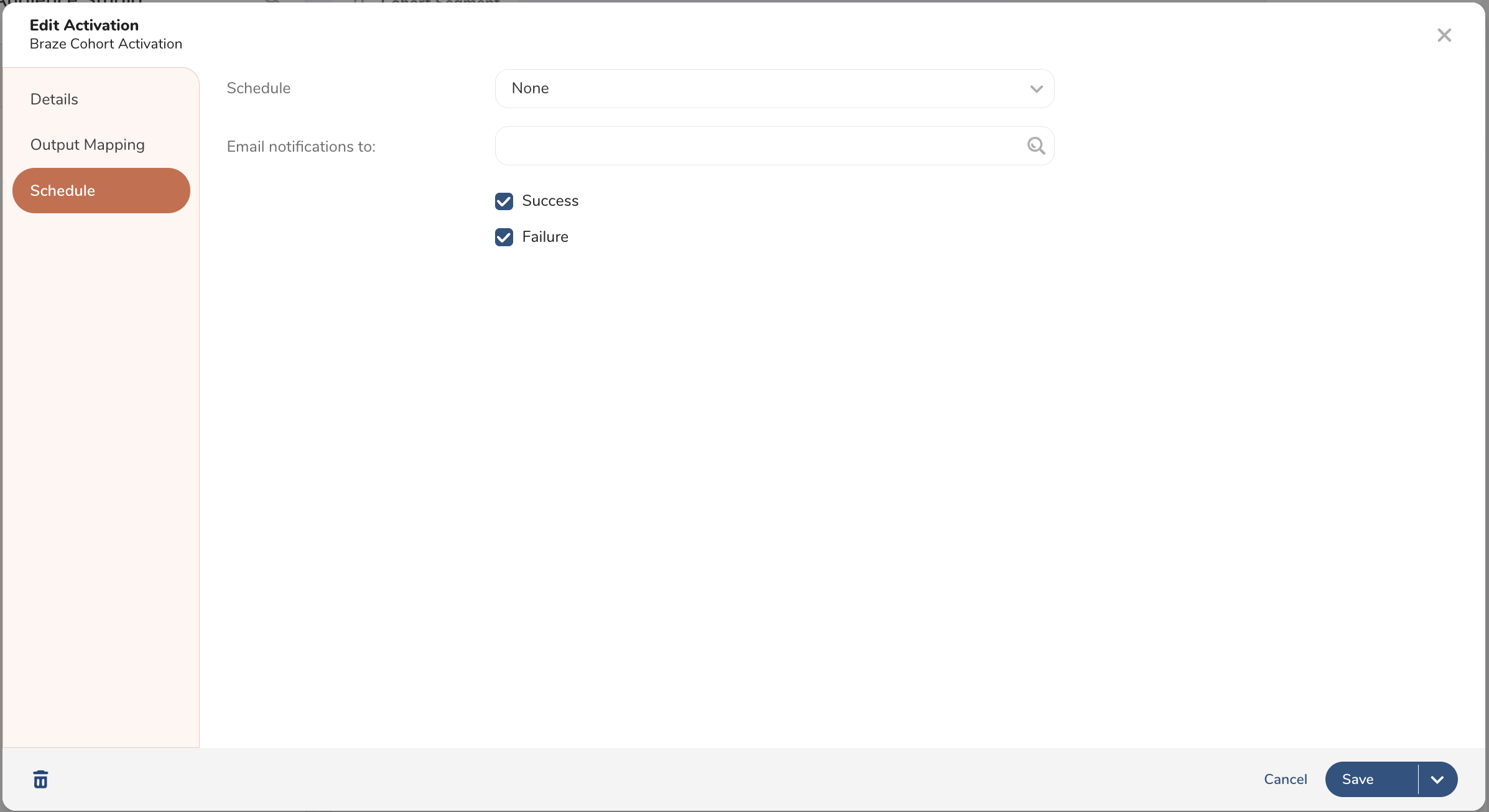 Treasure Data Integrations の有効化スケジュール