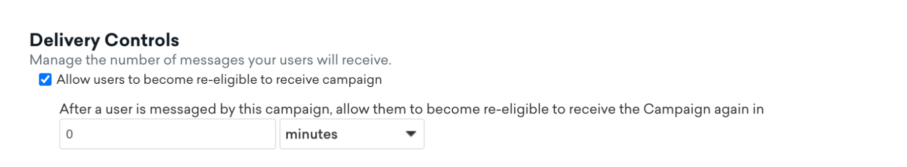 最初の Webhook キャンペーンの [配信コントロール] で再適格性が選択されている。