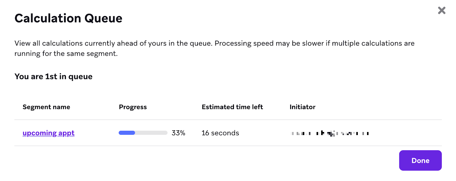 1 つの計算が含まれる計算キュー。